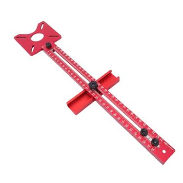 Imagem de Fockety Suporte para fresagem de ranhuras 4 em 1 para tupia, gabarito de corte circular para tupia em liga de alumínio, guia de corte circular para ferragens de armários em madeira