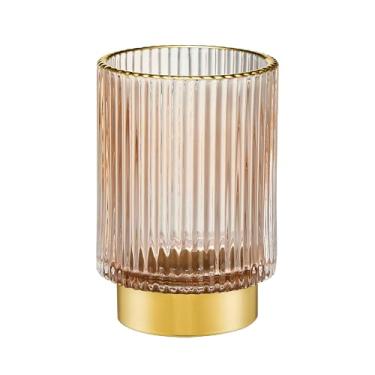 Imagem de LEICURACE Organizador de pincéis de maquiagem, porta-escovas de dentes, porta-lápis de mesa, copo de pincel de vidro vintage multifuncional (A3-27-US)