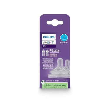 Imagem de Bicos Pétala 3.0 Philips Avent com válvula anticólicas, fluxo extra lento (fluxo 1), pacote com 2, SCY961/02