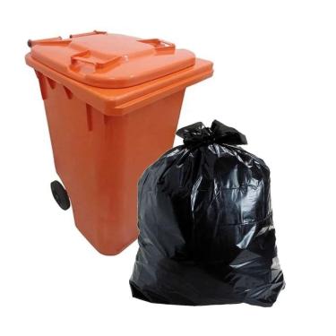 Imagem de Saco Para Lixo 200 Litros Preto 90X110Cm X0,12Mic C/200 2Pct