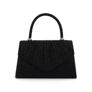 Imagem de OMEKAR Bolsa de noite, bolsas de mão pequenas brilhantes para mulheres, festa de casamento, bolsa de ombro feminina, bolsa tiracolo, Preto, Medium