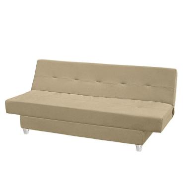 Imagem de Sofá Cama Reclinável 3 Lugares Xangai Veludo Bege Conce  - Lojas Curitibanas