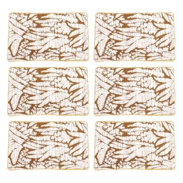 Imagem de Yosoo 6 Peças de Capas de Almofada, Capas de Almofada Decorativas de Poliéster Amarelo e Branco para Cadeira de Sofá-cama, Com Design Rústico de Fazenda Boho (50,8x30,5cm / 20x12 pol.)