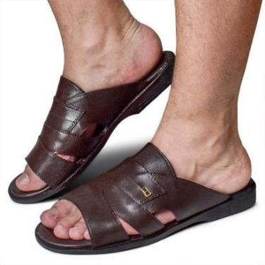 Imagem de Sandália Masculina Rasteira Casual Leve Ortopédica Couro Granadp-Masculino