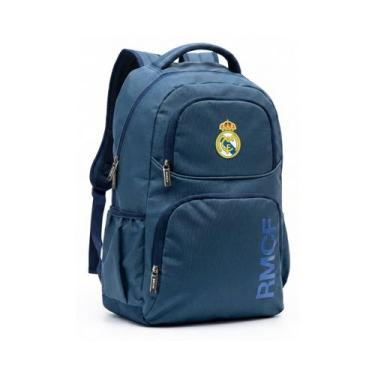 Imagem de Mochila Escolar De Costas Real Madrid Azul Oficial Xeryus