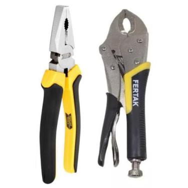 Imagem de Kit-1 Alicate de Pressão Emborrachado 10"+1 Alicate Universal 8 Pol Fe