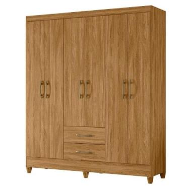 Imagem de Guarda Roupa Casal Panama 6P 153 cm Naturale Branco Moval, Freijo