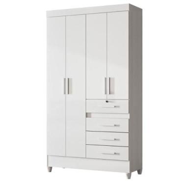Imagem de Guarda Roupa Solteiro Sobral 4P 110 cm Moval, Branco Flex