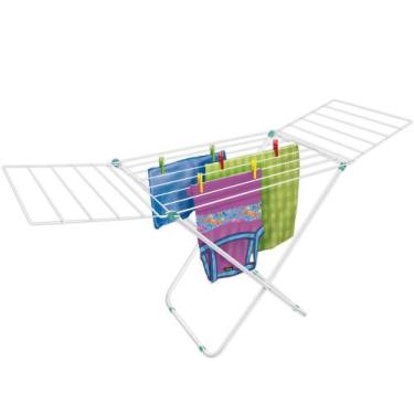Imagem de Varal de chão leve e compacto para apartamento dobrável em aço resiste