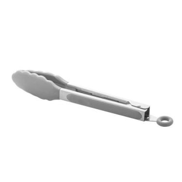 Imagem de Pinça de Silicone com Cabo de Aço Inox Cinza 28,5cm - Lyor