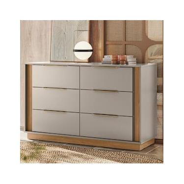 Imagem de Cômoda 6 Gavetas Demóbile Giardino MDP Pintura UV Corrediças Telescópicas Puxadores ABS