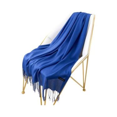 Imagem de Cachecol Feminino De Caxemira Quente, Xale Pashmina Com Borlas, Outono