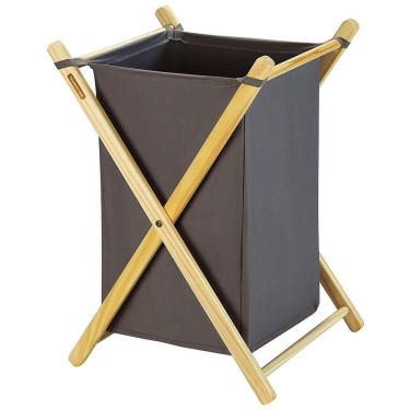 Imagem de Cesto de Roupas Multiuso Tramontina com Estrutura em Madeira Maciça e Algodão Cinza 42 L 91757251