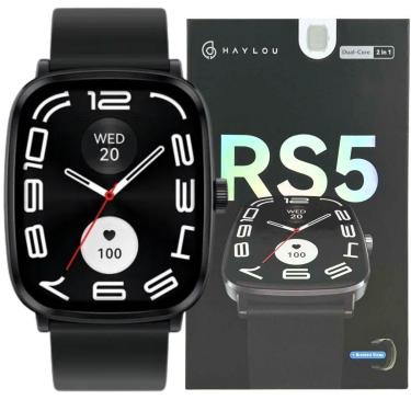 Imagem de Smart Watch Haylou RS5 Original IP68 Chamadas Bluetooth Monitor Academia Caminhada Ciclismo Gps Siri-Unissex