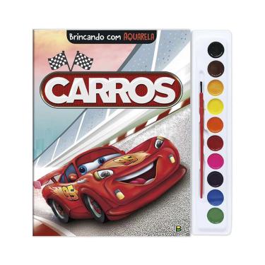Imagem de Livro Infantil Todo Livro Brincando com Aquarela Carros