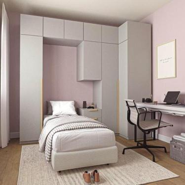 Imagem de Guarda-Roupa Modulado de Canto 8 Peças 10 Portas Jade CabeCasa Madeira