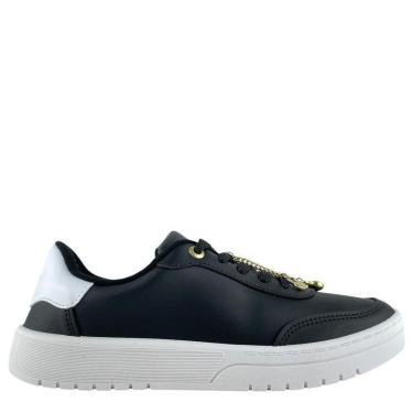 Imagem de Tênis Moleca Feminino Casual Preto e Branco com Corrente-Feminino