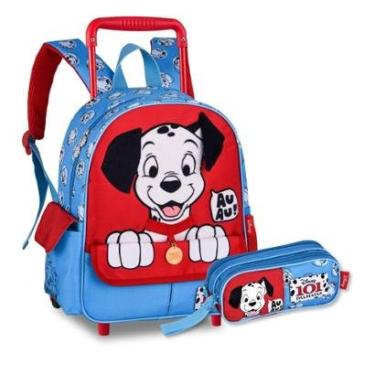 Imagem de Mochila Rodinhas 101 Dalmatas com Estojo Duplo Kit Escolar-Unissex