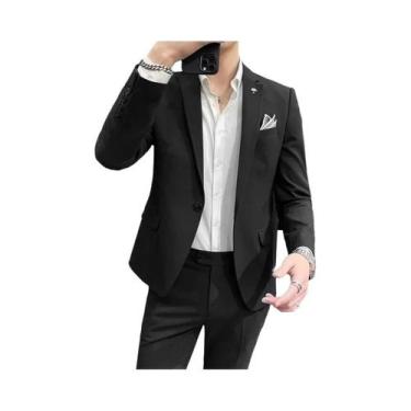 Imagem de Ternos Masculinos Slim Fit Casuais Britânicos De Cor Sólida M-4XL De A
