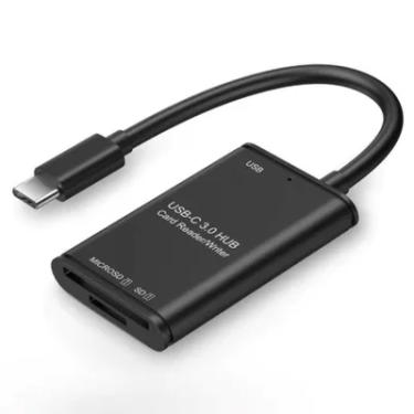 Imagem de Adaptador F3 Leitor de Cartão USB 3.0 TYPE-c, Para SD e Micro SD, OTG