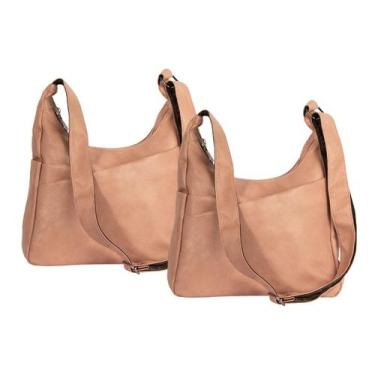 Imagem de Kit Conjunto 2 Bolsa Média Transversal / Ombro Regulável Feminina Bols