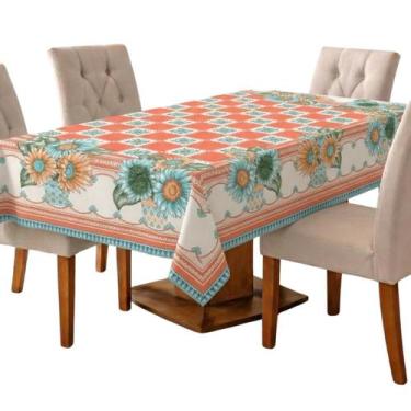 Imagem de Toalha de Mesa Retangular 6 Cadeiras 2,10M x 1,45M Estampada Grande Ox