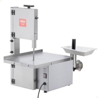 Imagem de Serra Fita 1,51mts Malta Branca Mesa Inox Com Moedor Boca 5 Motor 1/3 
