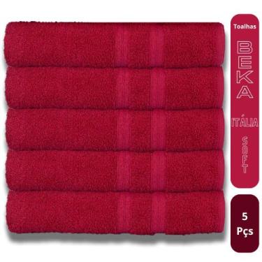 Imagem de Kit 5 Toalhas Super Grossa Felpuda E Macia 80x150cm Beka Cereja - Toal
