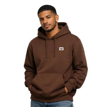 Imagem de Moletom Masculino Canguru com Capuz Flanelado Estampado Relaxado Casual Inverno Confortável-Masculino