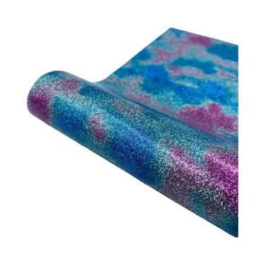 Imagem de Vinil De Transferência Térmica PU HTV Com Glitter Em Cores Sortidas Pa