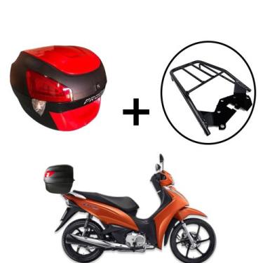 Imagem de Baú Bauleto Awa Pross 29l + bagageiro de  Biz 2018+, Vermelho