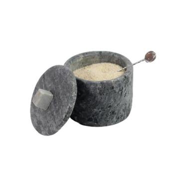 Imagem de Açucareiro Farinheira Gourmet Pedra Sabão com Colher P 7cm - Industria