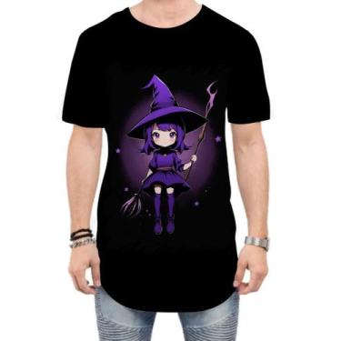 Imagem de Camiseta Longline Bruxa Halloween Púrpura Festa 1 - Kasubeck Store®, M