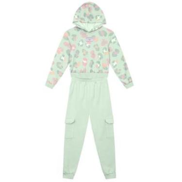 Imagem de Conjunto infantil menina animal print em moletom Brandili-Feminino