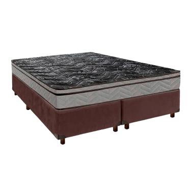 Imagem de Cama + Base Box e Colchão D28 Casal - Conforto Paropas Marrom
