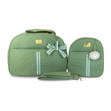 Imagem de Kit Bolsa Maternidade 2 Peças Grande Impermeável + Mochila + Trocador 