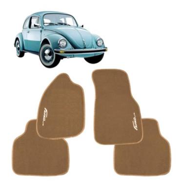 Imagem de Jogo de Tapete Fusca 1959 a 1969 Carpete Bege 4pçs Proteção Assoalho -