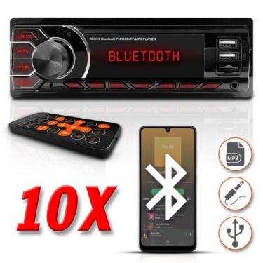 Imagem de Kit 10 Rádios Mp3 Universal Player Usb Bt Sd Pen Drive Som Automotivo 