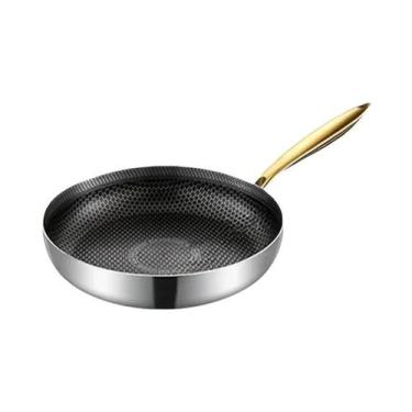 Imagem de Panela Wok Antiaderente De Aço Inoxidável 316 Com Estrutura Colmeia Pa