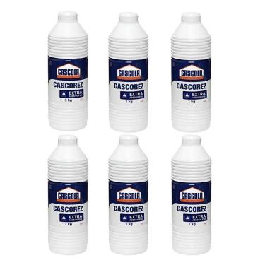 Imagem de Cola Líquida Branca Escolar Extra Forte 1kg 6 Unidades - Cascorez