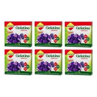 Imagem de Kit 6 Gelatina Pó Diet Com Stevia Plus Uva Lowçucar 10gr