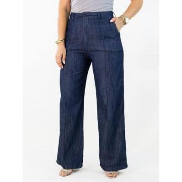 Imagem de Calça Feminina Wide Leg Jeans Soft Escuro Alta Anticorpus-Feminino