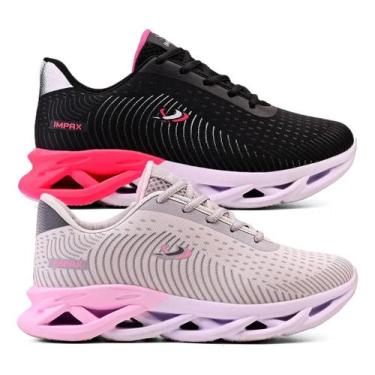 Imagem de Kit 2 Tenis Feminino Treino Confortavel Macio Leve Academia Caminhada 