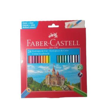 Imagem de Lapis de cor Faber Castell 24 Cores Sextavado Ecolapis Cores Vivas - F