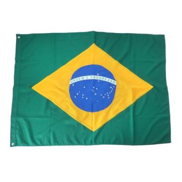 Imagem de Bandeira Brasil Bordada 2 Panos Oficial (0,90 X 1,30m)  - JC Flâmulas 