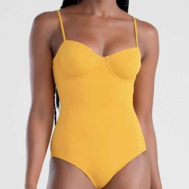 Imagem de Maiô Meia Taça Liso Amarelo Ouro 382.12 Mash, Amarelo, GG