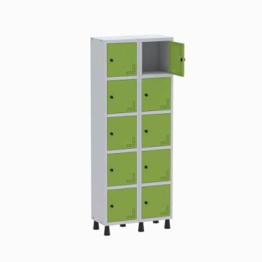 Imagem de Armário Guarda Volume Locker Roupeiro 2 Vãos 10 Portas GR302/10 Light 