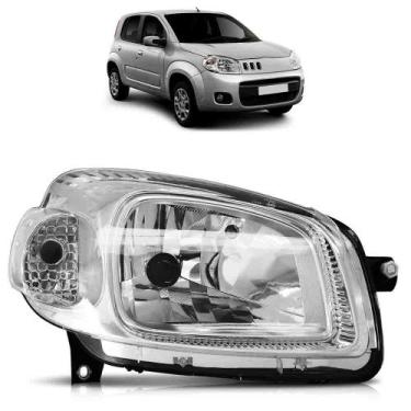 Imagem de Farol Dianteiro Uno Evo 2010 A 2015 Fiorino Máscara Cromada - Automoti