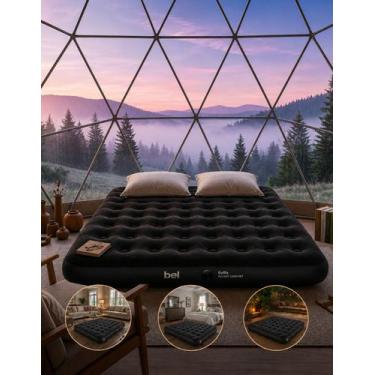 Imagem de Colchão de Ar Casal Inflável Aveludado Para Camping Viagem Visitas Con