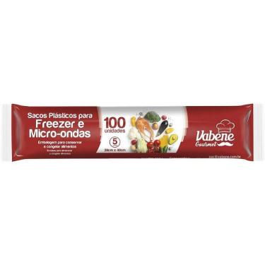 Imagem de Saco Plástico em Bobina 28x40CM 5L para Freezer e Micro-ondas Polímero Virgem Rolo 100 Unidades Vabene